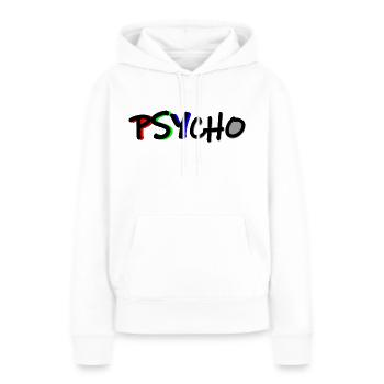 PSYcho Lettrage Goa Psy Musique Trance Progressive - Sweat à capuche Premium bio Femme - blanc - Devant - Julia (174cm)