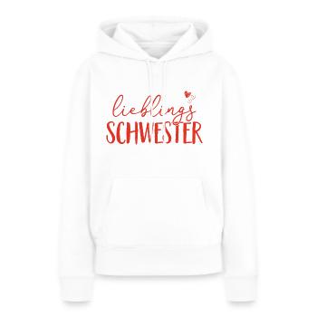 Lieblings Schwester - Geschenk Geschwister Liebe - Frauen Premium Bio Hoodie - Weiß - Vorne - Julia (174cm)