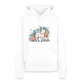 Paradis du pastel - Sweat à capuche Premium bio Femme - blanc - Devant - Julia (174cm)
