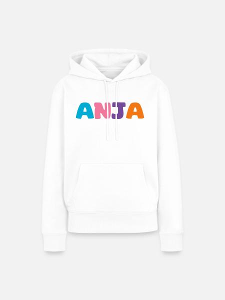 Name - Anja - Frauen Premium Bio Hoodie - Weiß