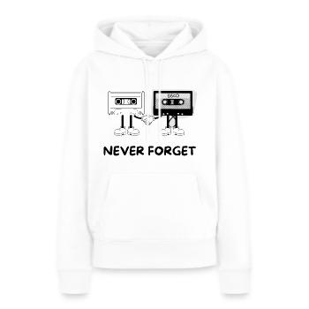 N’oubliez jamais cassette VHS Gamer Old School - Sweat à capuche Premium bio Femme - blanc - Devant - Julia (174cm)