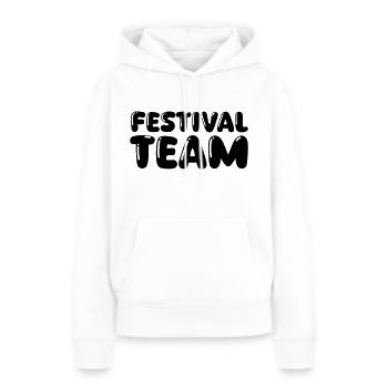 L’équipe du festival - Sweat à capuche Premium bio Femme - blanc - Devant - Julia (174cm)