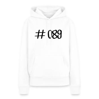 #089 - 089 Vorwahl München Telefon telefonieren - Frauen Premium Bio Hoodie - Weiß - Vorne - Julia (174cm)