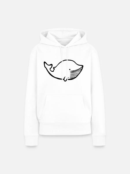 Wal - Frauen Premium Bio Hoodie - Weiß