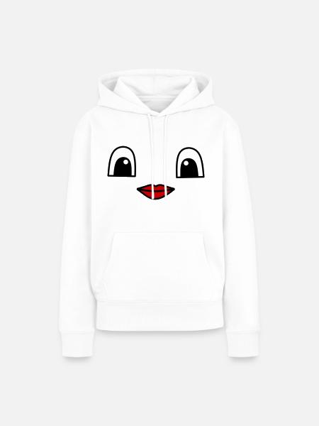 Cute face with red lips - Frauen Premium Bio Hoodie - Weiß
