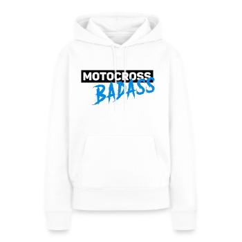 Blaues Motocross-Logo - Frauen Premium Bio Hoodie - Weiß - Vorne - Julia (174cm)
