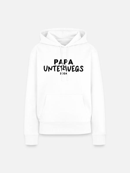 Papa unterwegs 2024 - Frauen Premium Bio Hoodie - Weiß