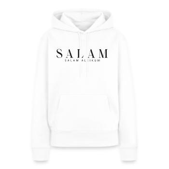 Salam Aleikum - La paix soit avec vous - Sweat à capuche Premium bio Femme - blanc - Devant - Julia (174cm)
