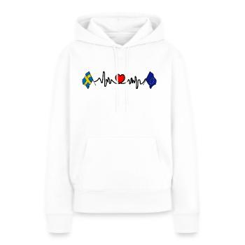 Cardio Cardio avec Drapeau Suède, Europe - Sweat à capuche Premium bio Femme - blanc - Devant - Julia (174cm)
