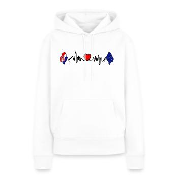 Cardio Cardio avec Drapeau Croatie, Europe - Sweat à capuche Premium bio Femme - blanc - Devant - Julia (174cm)