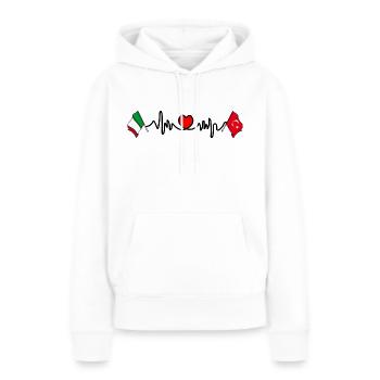 Cardio Cardio avec drapeau Italie, Turquie - Sweat à capuche Premium bio Femme - blanc - Devant - Julia (174cm)