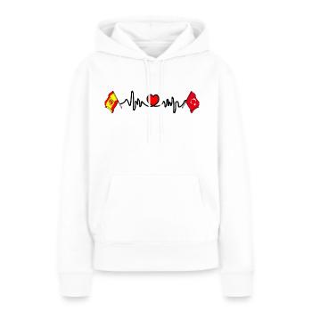Cardio Cardio avec Drapeau Espagne, Turquie - Sweat à capuche Premium bio Femme - blanc - Devant - Julia (174cm)