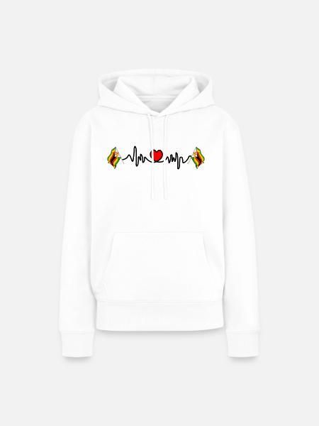 Herzfrequenz-Cardio für Simbabwe - Frauen Premium Bio Hoodie - Weiß