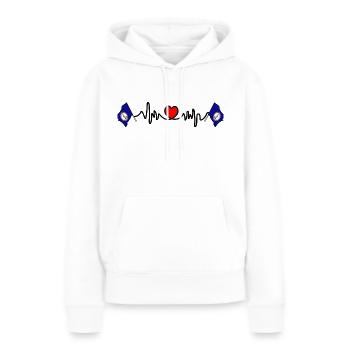 Fréquence cardiaque cardio pour Virginia - Sweat à capuche Premium bio Femme - blanc - Devant - Julia (174cm)