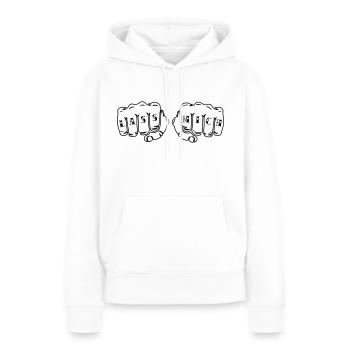Lass Mich! - Frauen Premium Bio Hoodie - Weiß - Vorne - Julia (174cm)