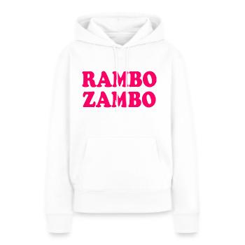 Rambo zambo - Sweat à capuche Premium bio Femme - blanc - Devant - Julia (174cm)