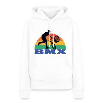 BMX Rad | BMX Fahrer | BMX Rennen - Frauen Premium Bio Hoodie - Weiß - Vorne - Julia (174cm)