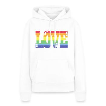 Pride Love Regenbogenfahne - Frauen Premium Bio Hoodie - Weiß - Vorne - Julia (174cm)