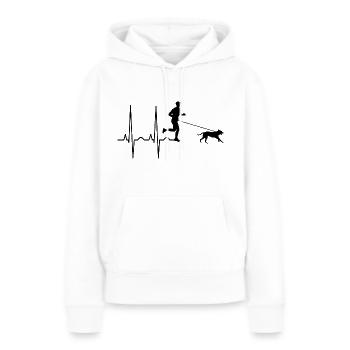 Canicross Männer Hundesport Joggen Geschenk Idee - Frauen Premium Bio Hoodie - Weiß - Vorne - Julia (174cm)