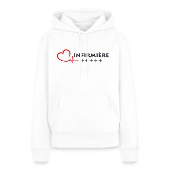 Infirmière +++++ passionnées vocation cadeau - Sweat à capuche Premium bio Femme - blanc - Devant - Julia (174cm)