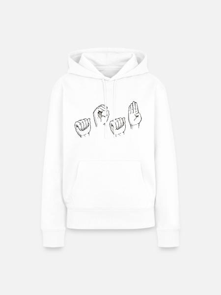 ACAB Handzeichen Gebärdensprache - Frauen Premium Bio Hoodie - Weiß