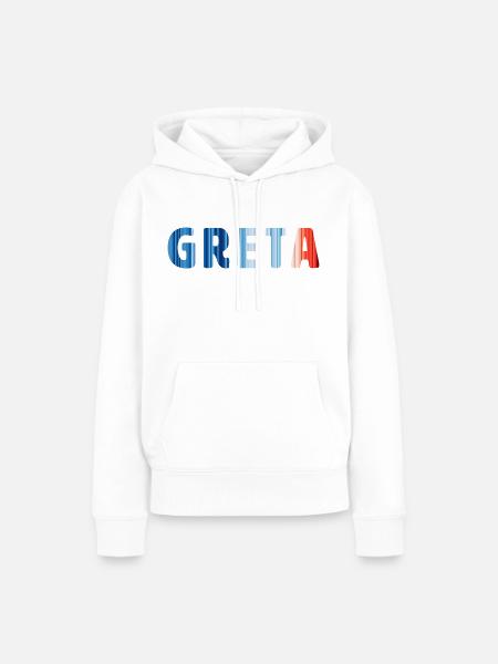 Greta | Warming Stripes - Frauen Premium Bio Hoodie - Weiß