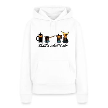 Manual Coffee - Frauen Premium Bio Hoodie - Weiß - Vorne - Julia (174cm)