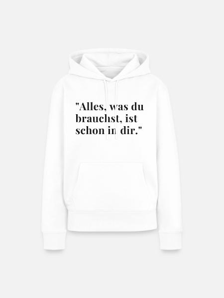 Motivation und Inspiration - Frauen Premium Bio Hoodie - Weiß