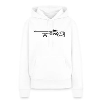 Fusil de chasse sniper - Sweat à capuche Premium bio Femme - blanc - Devant - Julia (174cm)