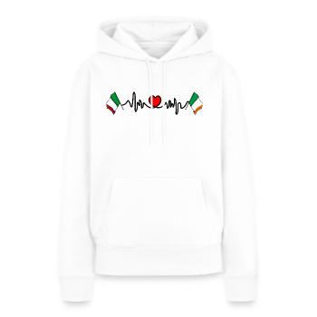Cardio Cardio avec Drapeau Italie, Irlande - Sweat à capuche Premium bio Femme - blanc - Devant - Julia (174cm)