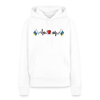 Cardio fréquence cardiaque pour les îles Canaries - Sweat à capuche Premium bio Femme - blanc - Devant - Julia (174cm)