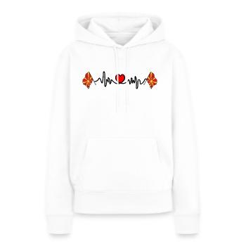 Herzfrequenz-Cardio für Nordmazedonien - Frauen Premium Bio Hoodie - Weiß - Vorne - Julia (174cm)