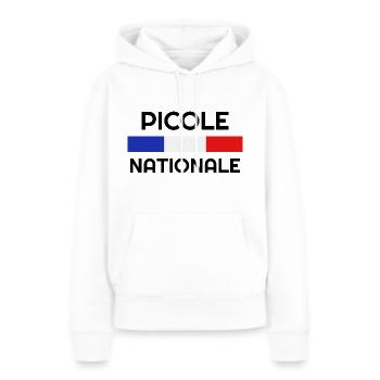 Picole Nationale - Sweat à capuche Premium bio Femme - blanc - Devant - Julia (174cm)
