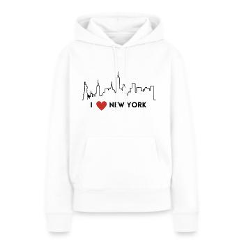 I love New York - Frauen Premium Bio Hoodie - Weiß - Vorne - Julia (174cm)