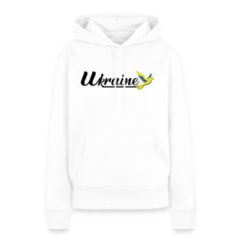 Plan de travail 1 - Sweat à capuche Premium bio Femme - blanc - Devant - Julia (174cm)