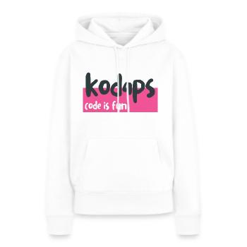 kodaps sq dark - Sweat à capuche Premium bio Femme - blanc - Devant - Julia (174cm)