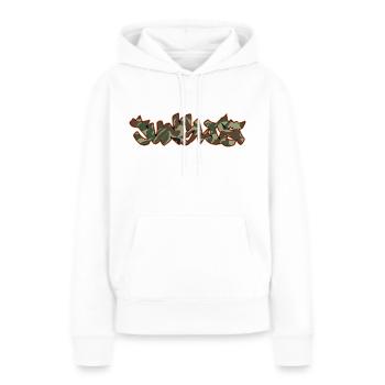 Junglist Camo Graffiti DNB Drum n Bass - Sweat à capuche Premium bio Femme - blanc - Devant - Julia (174cm)
