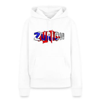 Zürich - Frauen Premium Bio Hoodie - Weiß - Vorne - Julia (174cm)