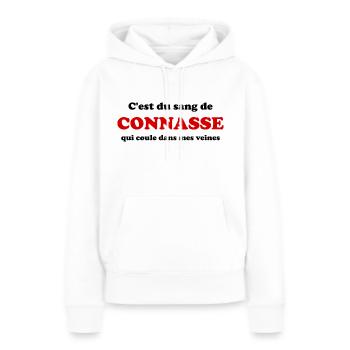 c'est du sang de conasse qui coule dansmes veines - Sweat à capuche Premium bio Femme - blanc - Devant - Julia (174cm)