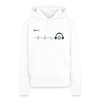 Cardio beat blue - Sweat à capuche Premium bio Femme - blanc - Devant - Julia (174cm)