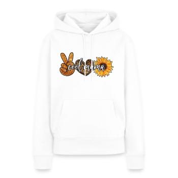 Cool Mama, Sunflowers and leopard print - Frauen Premium Bio Hoodie - Weiß - Vorne - Julia (174cm)