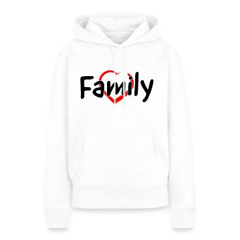 Famille - Sweat à capuche Premium bio Femme - blanc - Devant - Julia (174cm)
