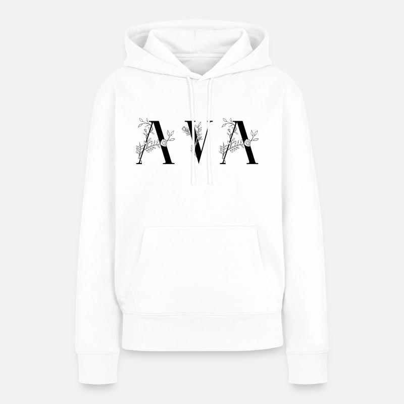 Nom - Ava - Sweat à capuche Premium bio Femme - blanc