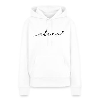 Elena Cursive Name - Women’s Premium Organic Hoodie - white - Front - Julia (174cm)