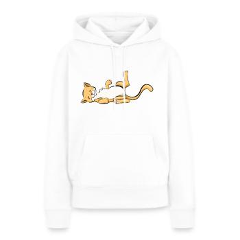 Katze - Frauen Premium Bio Hoodie - Weiß - Vorne - Julia (174cm)