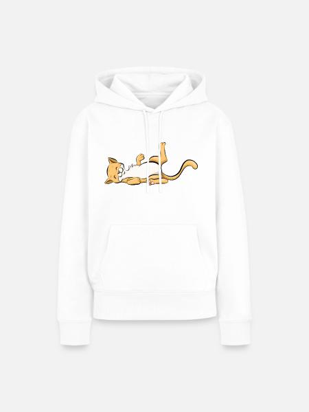 Katze - Frauen Premium Bio Hoodie - Weiß