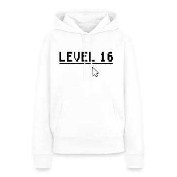 16e anniversaire niveau 16 cadeau - Sweat à capuche Premium bio Femme - blanc - Devant - Julia (174cm)