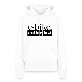Passionné de vélo électrique - Passion - Sweat à capuche Premium bio Femme - blanc - Devant - Julia (174cm)