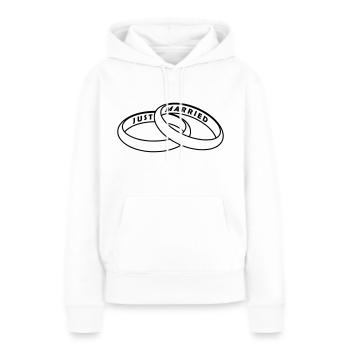 Eheringe mit Gravur "Just Married" - Frauen Premium Bio Hoodie - Weiß - Vorne - Julia (174cm)