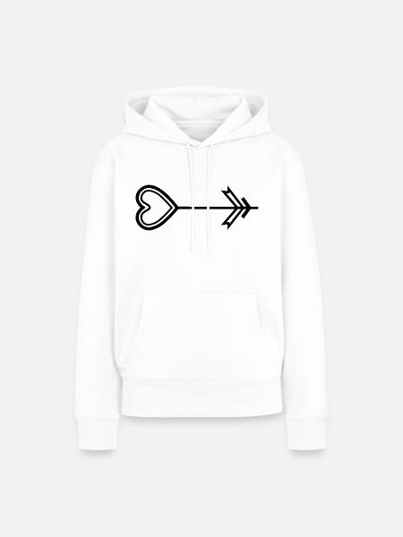 Herz-Pfeil - Frauen Premium Bio Hoodie - Weiß